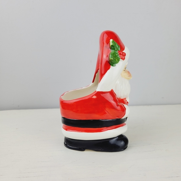 Vintage Christmas Santa Ceramic Planter Japan Handpainted 5.5" - Picture 4 of 12